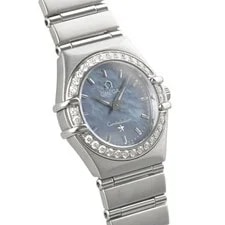 Omega 1466-81 Quartz Cal. 1456 22.5mm Blue Shell Dial Diamond 3