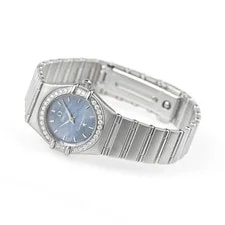 Omega 1466-81 Quartz Cal. 1456 22.5mm Blue Shell Dial Diamond 4