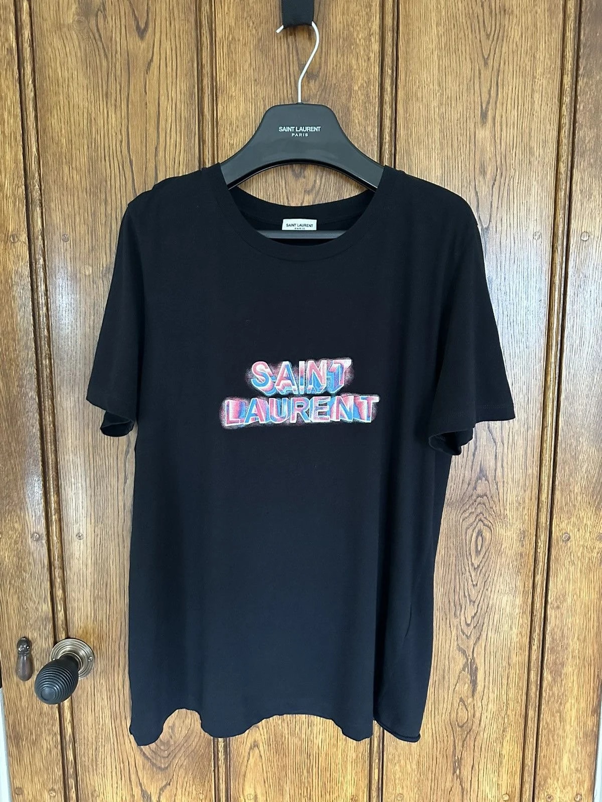 Saint Laurent — Saint Laurent Neon Logo T Shirt — streetwear — resale