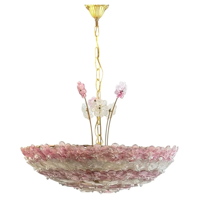 Exceptional & Clear Flower Basket Italy 1950s — lighting — resale
