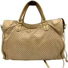 Auth Balenciaga Perforated the City 2Way JP 2