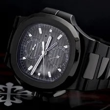 Patek Philippe Nautilus 5990/1A-001 Grey Chronograph Dual Time Dial Black PVD... 2