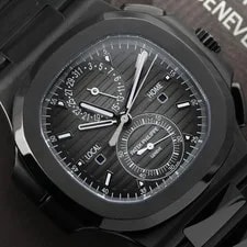 Patek Philippe Nautilus 5990/1A-001 Grey Chronograph Dual Time Dial Black PVD... 3