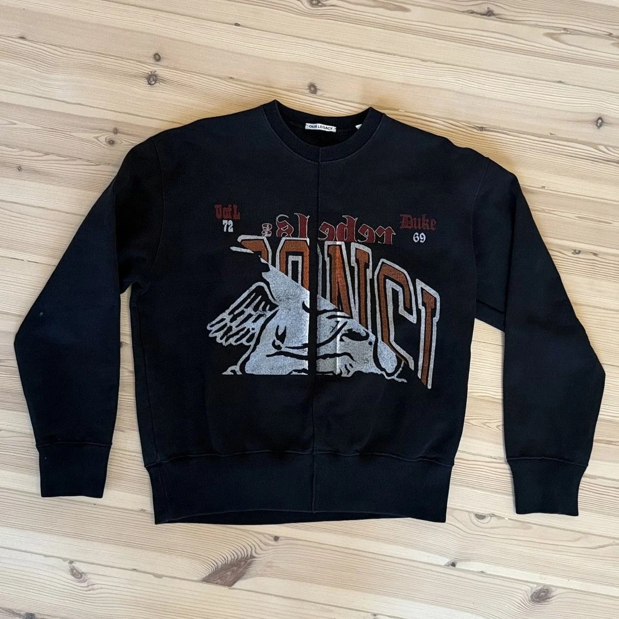 OUR Legacy Slashed Base Sweat - Collage School Print 2
