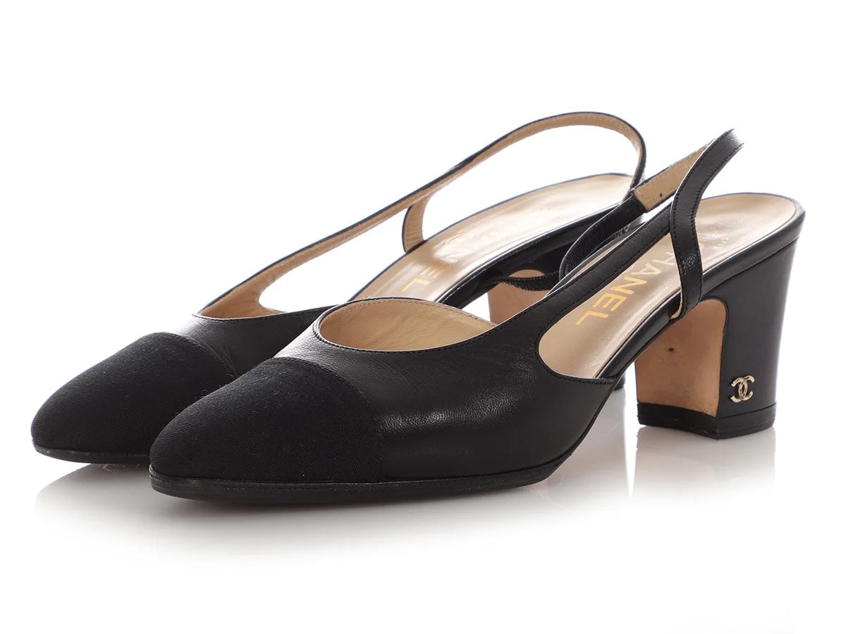 Chanel Grosgrain Cap Toe Slingback 3