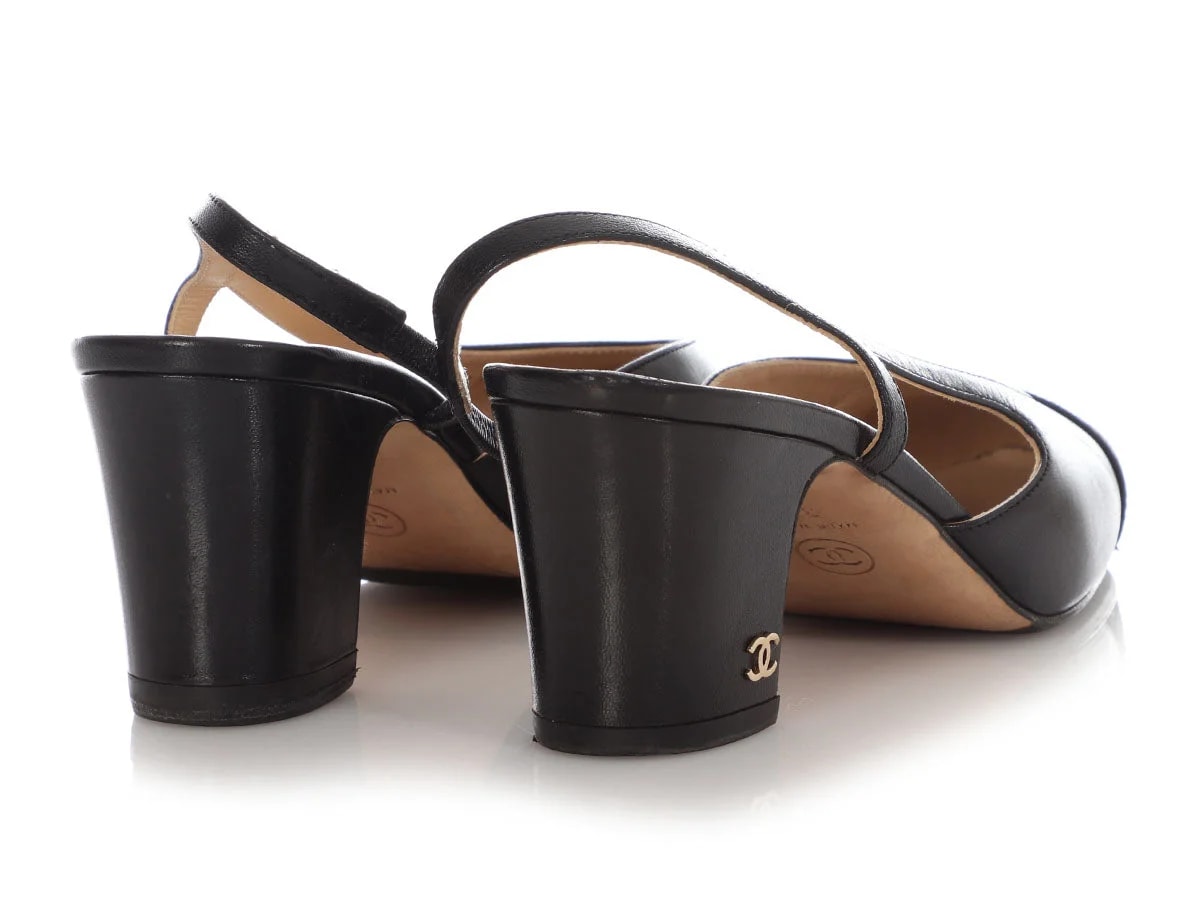 Chanel Grosgrain Cap Toe Slingback 4