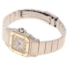 Cartier W20012C4 Santos Galbe SMWatches Silver Dial Steel/K18YG【472】 3