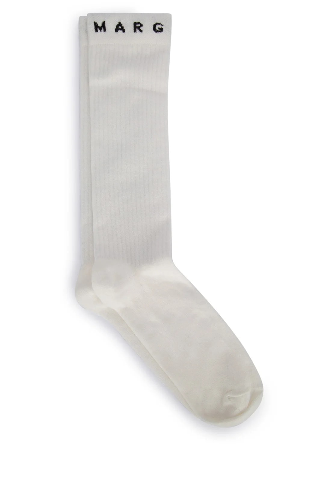 Mm6 Kids — Mm6 Logo-Embroidered Ribbed Socks — Co Pa El Ea Glove — Accessory — resale