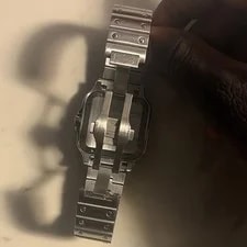 Cartier Santos Automatic Stainless Steel Bracelet Black/Blue Dial 100m 2