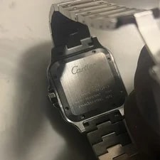 Cartier Santos Automatic Stainless Steel Bracelet Black/Blue Dial 100m 4