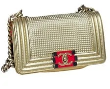 Chanel — Authentic Chanel Boy Flap Grid Embossed — Handbag — resale