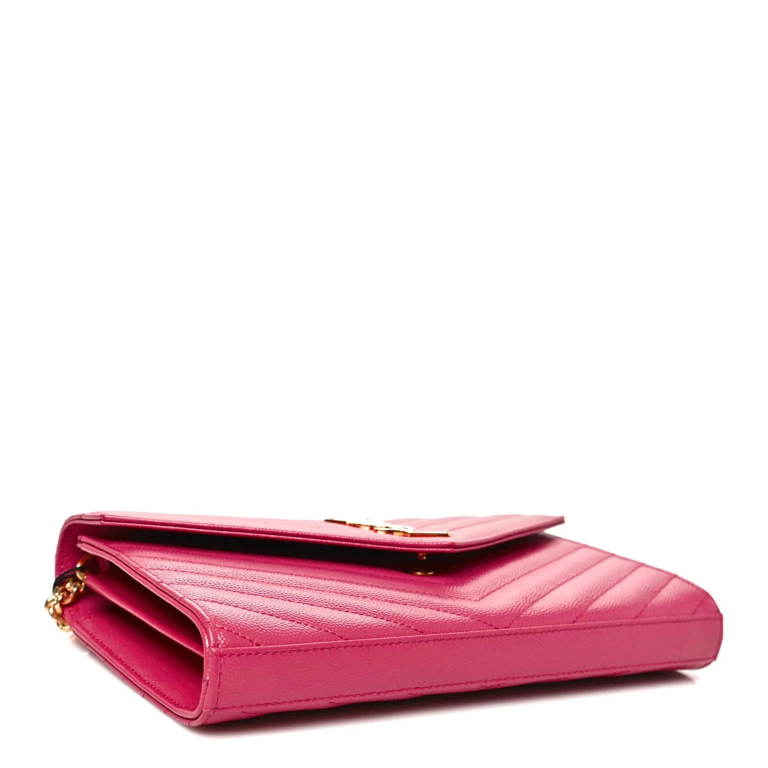 Grain de Poudre Chevron Chain Wallet Fuxia Couture 4