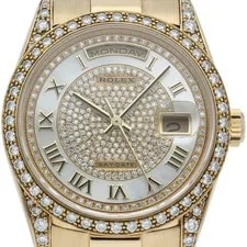 Rolex — Rolex Day-Date 36 Diamond-Paved 18388NMR(E) Yellow Gold 36mm Automatic #LPW174 — Watch — resale