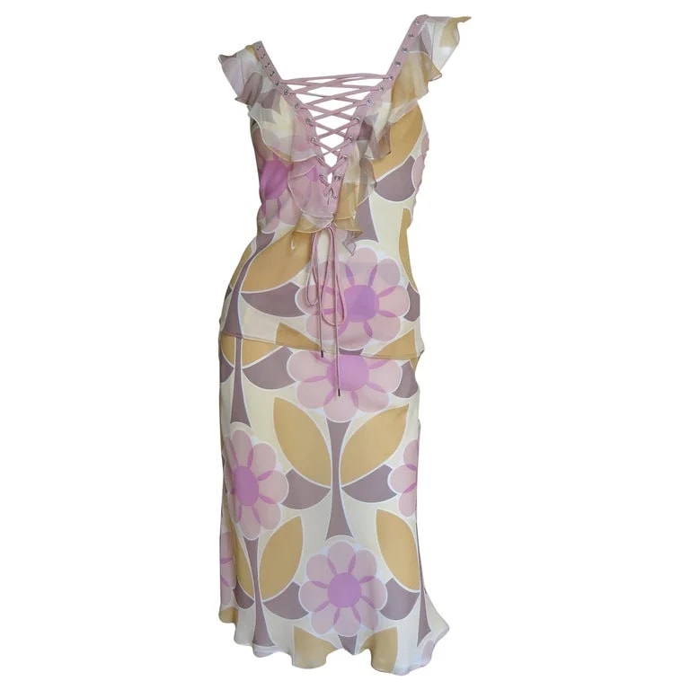 Christian Dior, John Galliano — John Galliano for Christian Dior Lace Up Top and Skirt — Clothing — resale