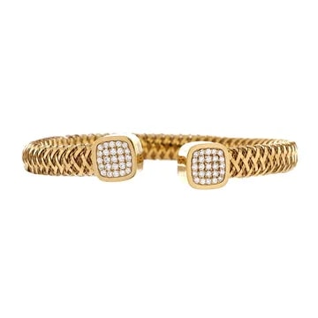 Roberto Coin — Primavera Flexible Open Cuff 18K Yellow Gold With Diamonds — Jewelry — resale