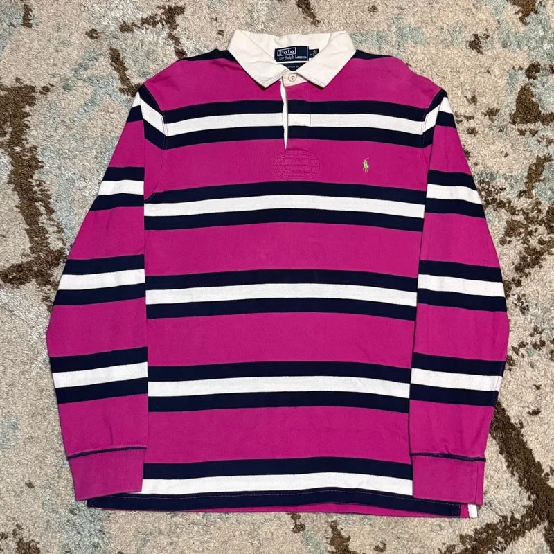 Polo Ralph Lauren — Polo Ralph Lauren Striped Rugby Longsleeve Polo — Clothing — resale