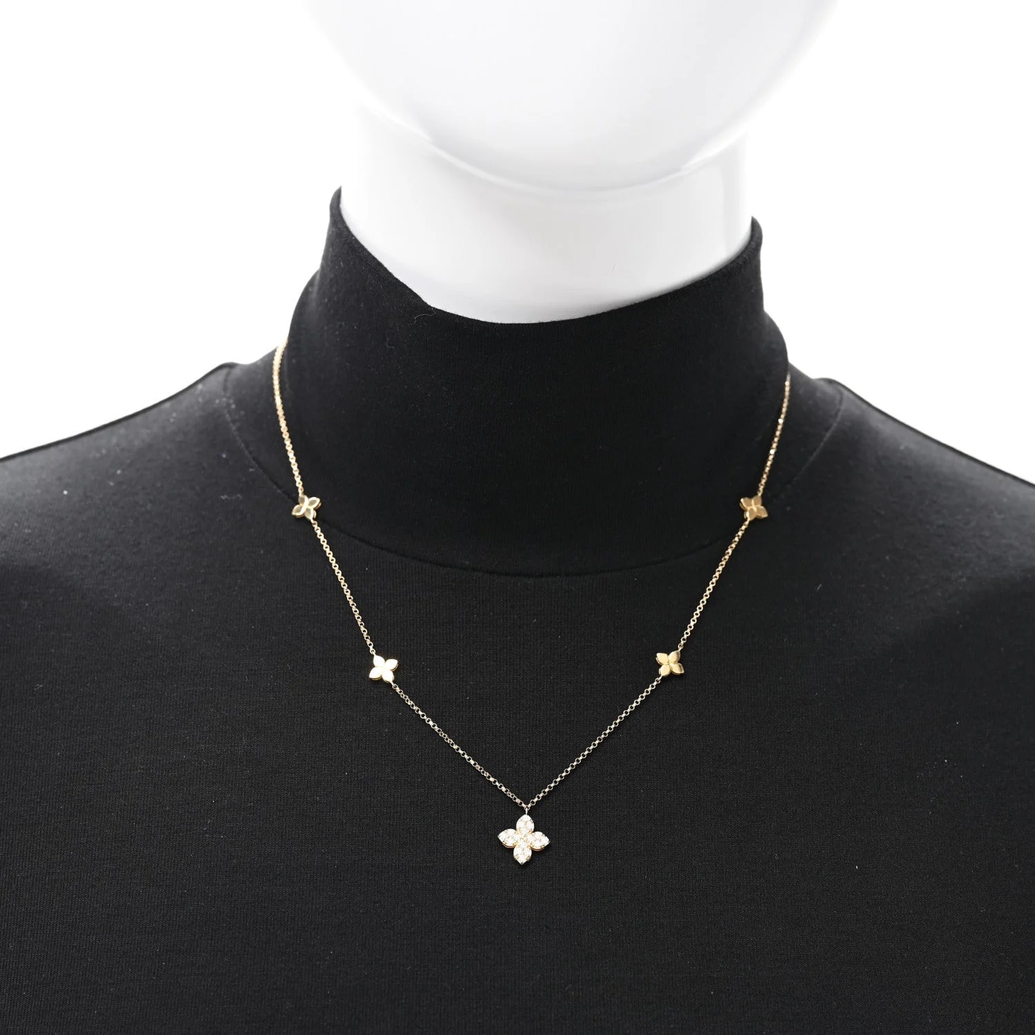 18K Yellow Gold Love in Verona Flower Five Station Flower 2