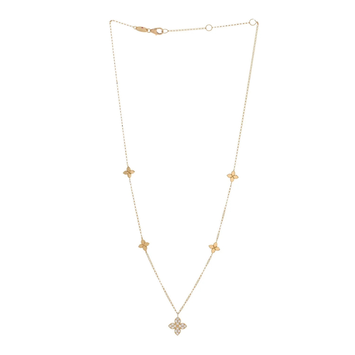 18K Yellow Gold Love in Verona Flower Five Station Flower 3