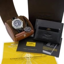 Breitling Colt Automatic 44 Black Dial A17388 Leather Full Set Bezel Protector 2