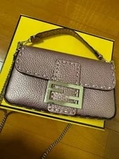 Fendi Baguette Mini PinkWith Strap & Box 2