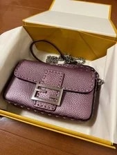 Fendi Baguette Mini PinkWith Strap & Box 3
