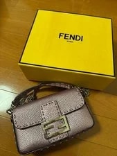 Fendi Baguette Mini PinkWith Strap & Box 4