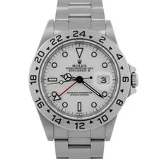Rolex — 1999 Papers Rolex Explorer II White Stainless Steel 40mm 16570 GMT BOX — Watch — resale