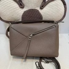 Loewe Puzzle Medium Geometric Crossbody Greige 2
