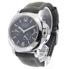 Panerai Luminor Acciaio PAM01090 44mm SS Black Dial Leather Strap #C157 2