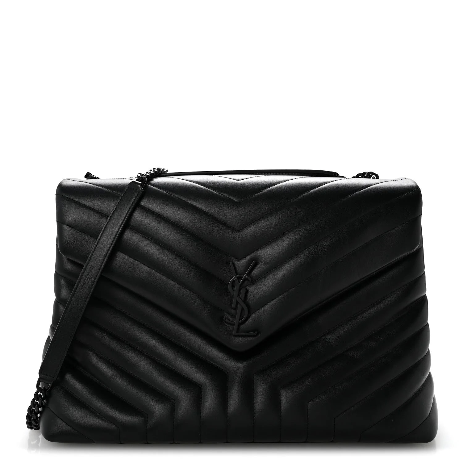 Saint Laurent — Y Monochrome Large Loulou Chain Satchel — Handbag — resale