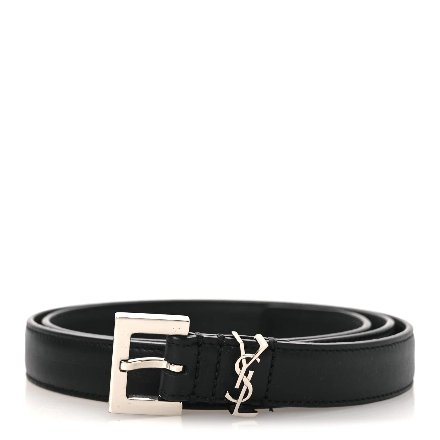 Saint Laurent — Smooth Square Buckle Belt 80 32 — Accessory — resale
