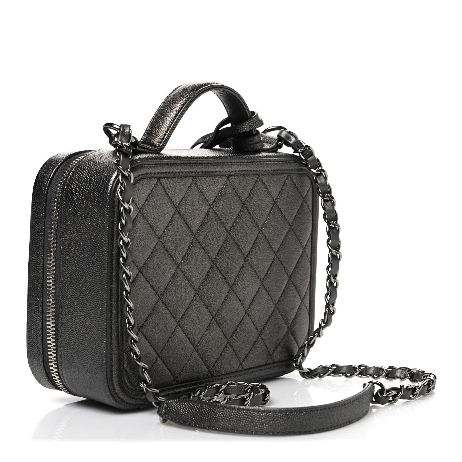 Metallic Medium CC Filigree Vanity Case Dark 3