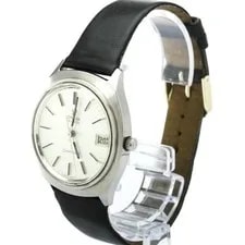 Omega Seamaster Date Stainless Steel Leather Quartz S 196.0072 2
