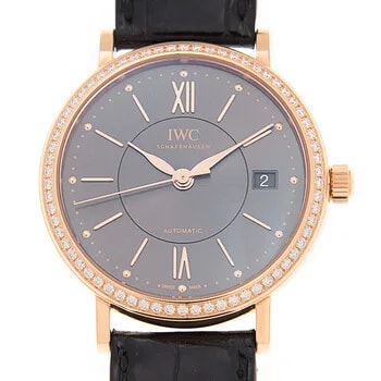 Portofino 18kt Rose Gold Anthracite Dial Diamond Automatic Midsize 4581-08 2