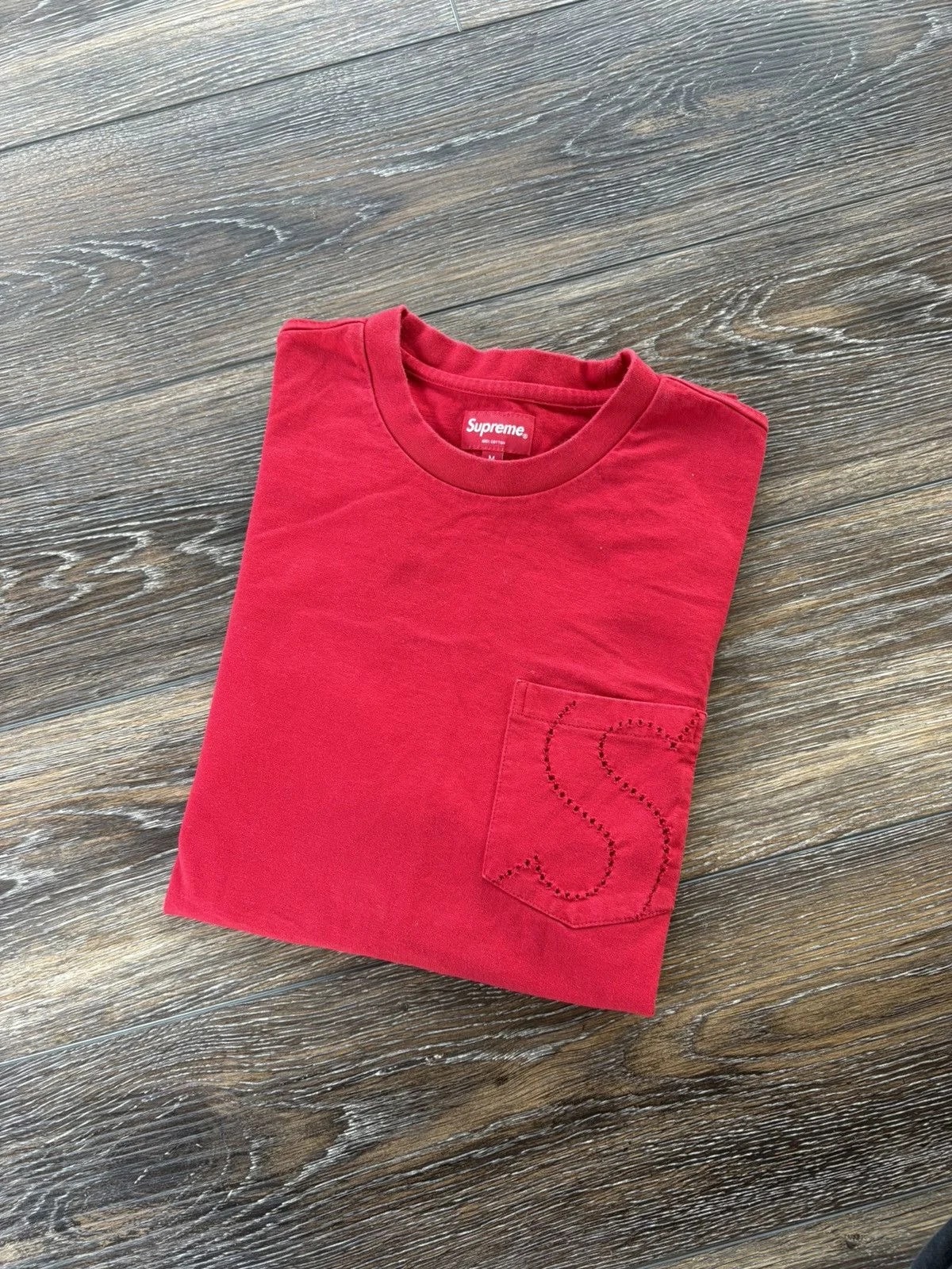 Supreme — Supreme Cut S Logo Pocket Tee — streetwear — resale