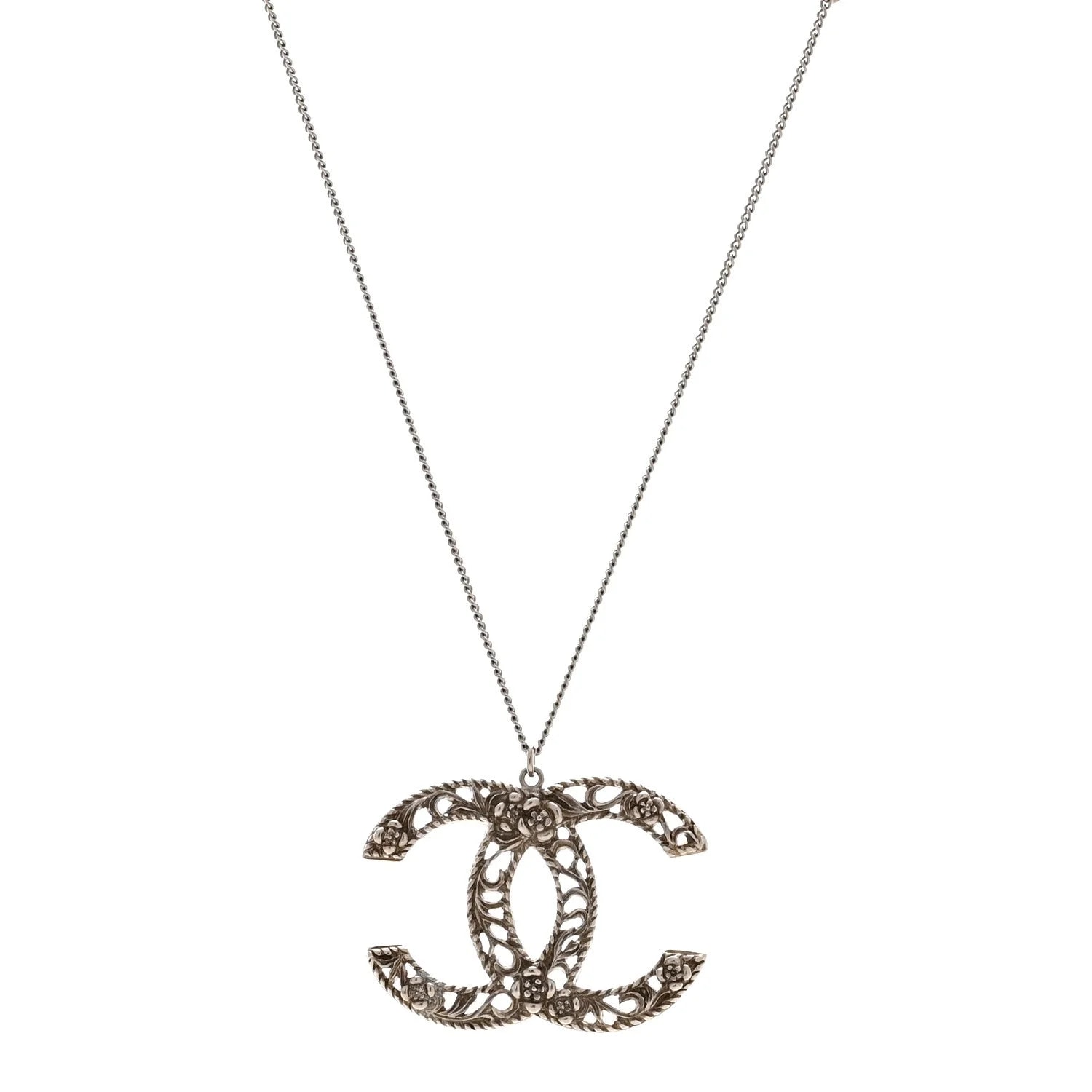 Chanel — Ruthenium Twisted Camellia CC — Jewelry — resale