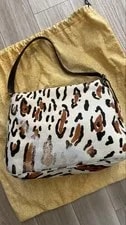 Fendi Mamma Baguette Leopard Print Pony Skin Auth 4
