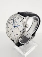 IWC Portuguese Chronograph Blue Hands Leather Band Auto 41mm 150363209 4