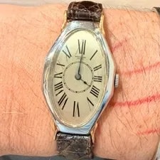 Patek Philippe Antique 18K White/yellow Gold Manual Wind Tonneau - 25MM - 1917 2