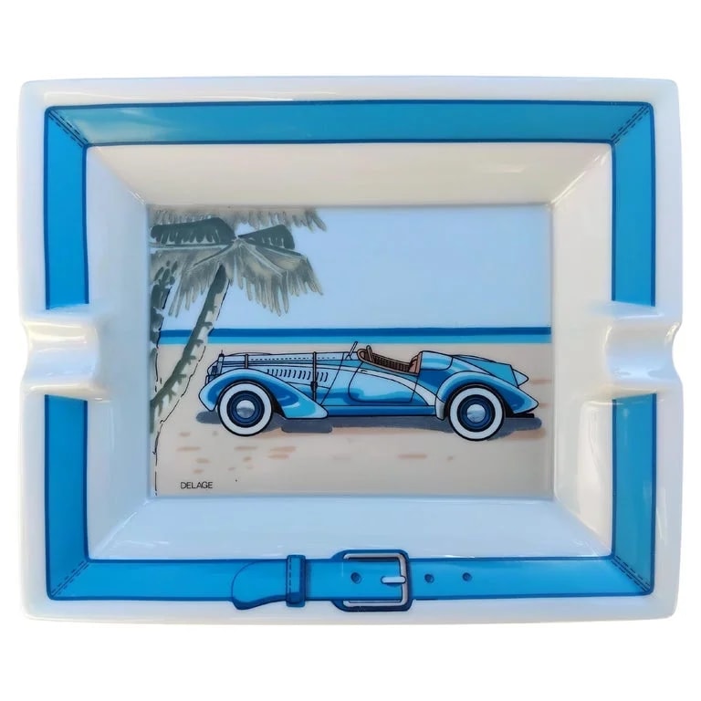 Hermès — Hermès Delage Cabriolet Print Ashtray Porcelain — decorative_object — resale