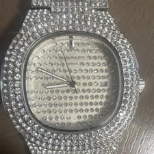 Patek Philippe Nautilus Diamond Accent Silver Tone 3