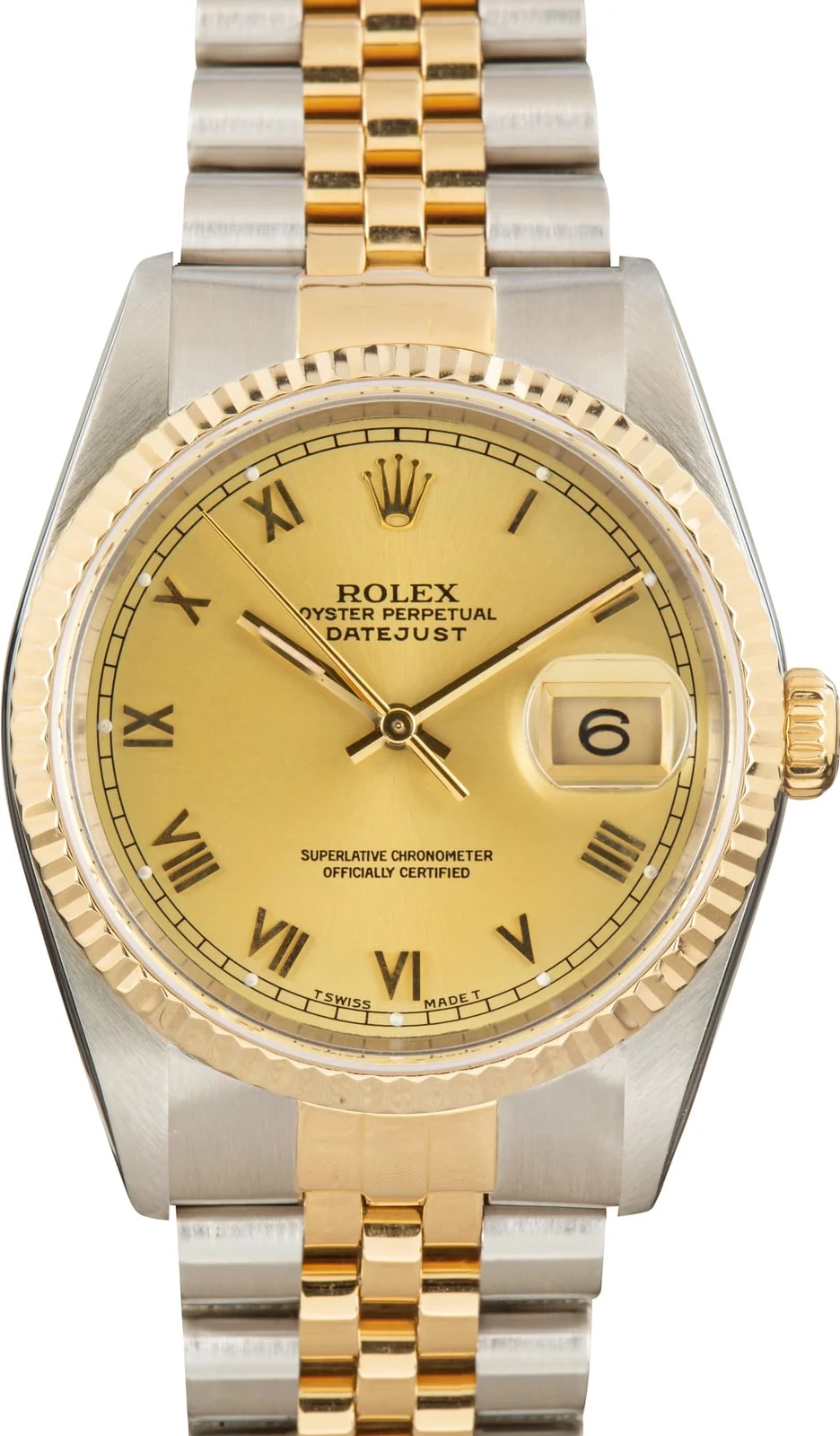 Steel & Gold Rolex Datejust 36 Ref 16233 Champagne Dial 2