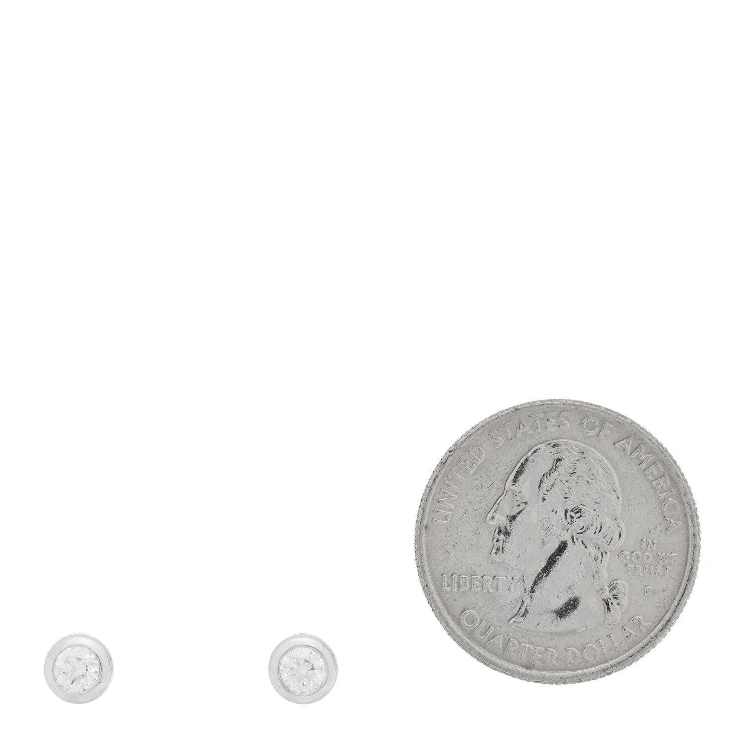 18K White Gold .46ctw Bezel Stud 2