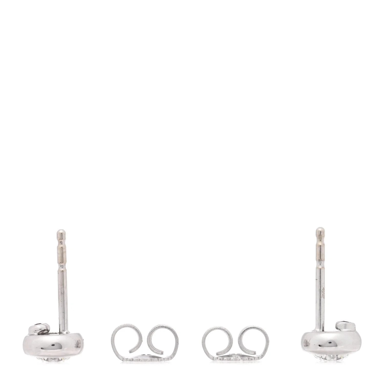 18K White Gold .46ctw Bezel Stud 3