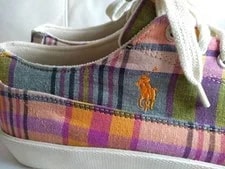 9.5US Ralph Lauren Shoes Check Polo Lauren Colorful Limited Edition 2
