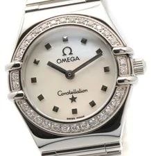 Omega Constellation Mini My Choice Diamond Bezel 1465.71 White Shell SS 3
