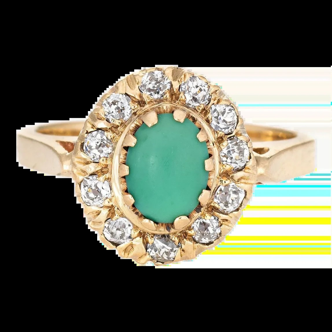 Antique Victorian 14 Karat Mine Cut Halo Size 6 — Jewelry — resale