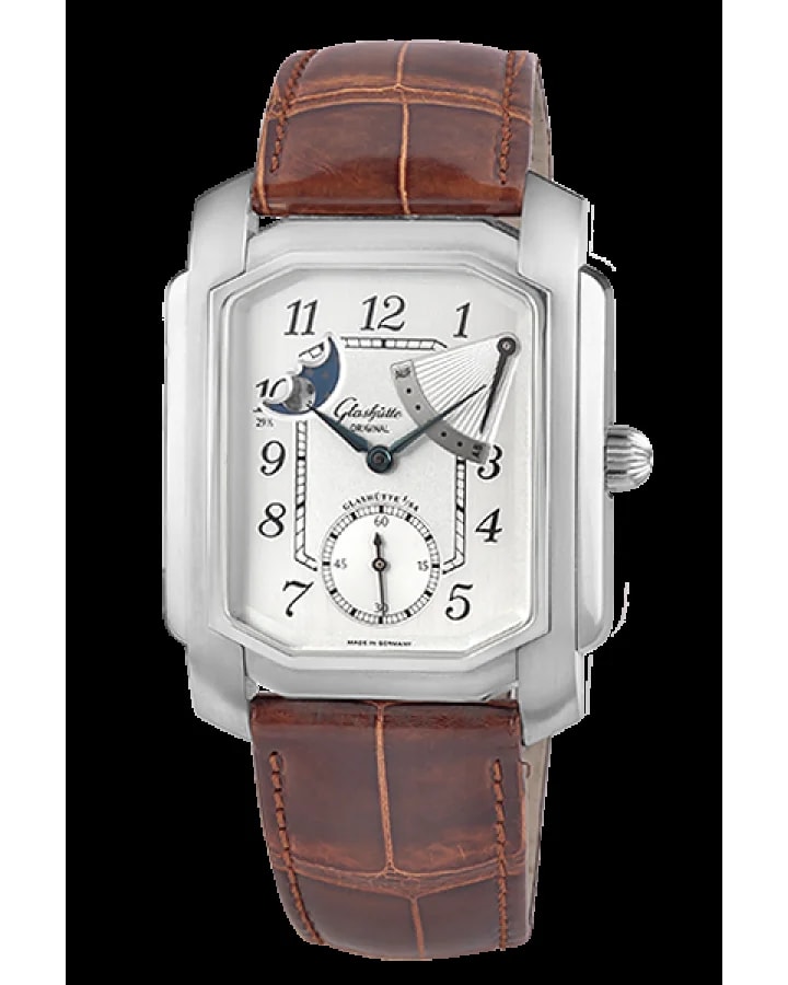 Worldofluxuryus — Glashutte Original 1845 Karree Moon Phase Power Reserve Stainless Steel — Watch — resale