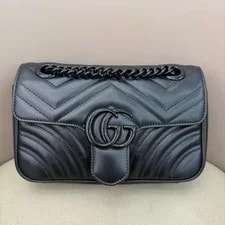 Gucci GG Marmont Logo Quilted Chain - Excellent #DQCFW8 2