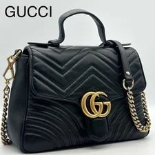 Gucci — Gucci GG Marmont Quilted 2 Way Chain Auth — Handbag — resale